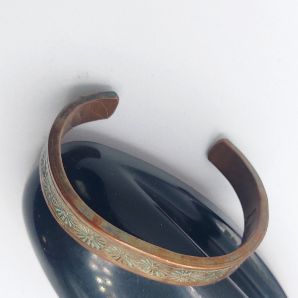 Signed Jm Solid Thick Copper Bracelet Cuff Southw… - image 5